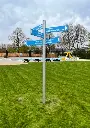 S100X wegwijzerpaal met 12 groeven in geanodiseerd aluminium.webp