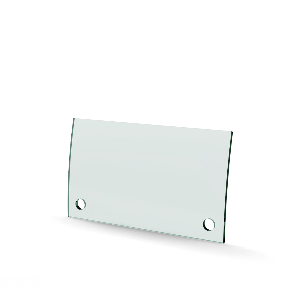 Glasplaat 2-gaats gecurved 170 x 100 x 4 mm