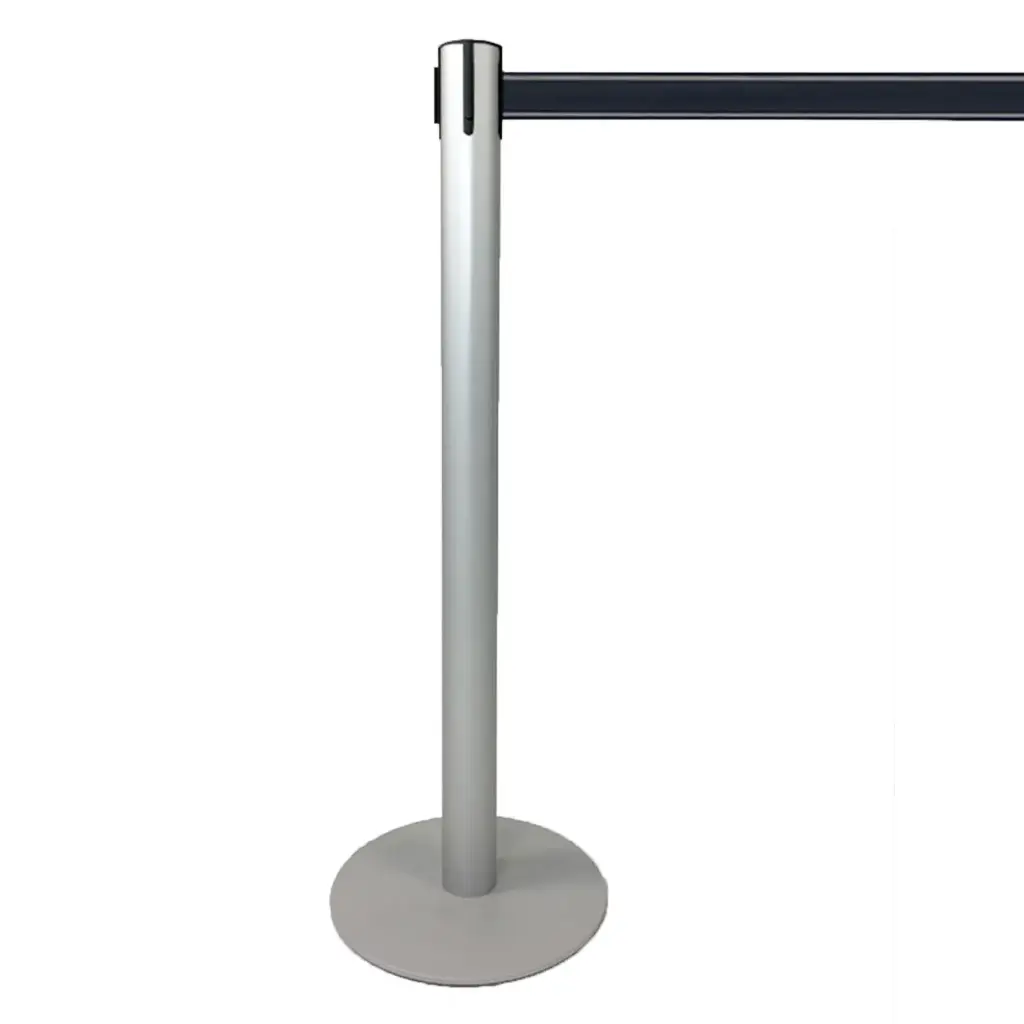 Afzetpaal Point Grijs met zwart lint 