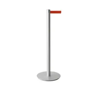 Afzetpaal Stiletto Grijs met rood lint 