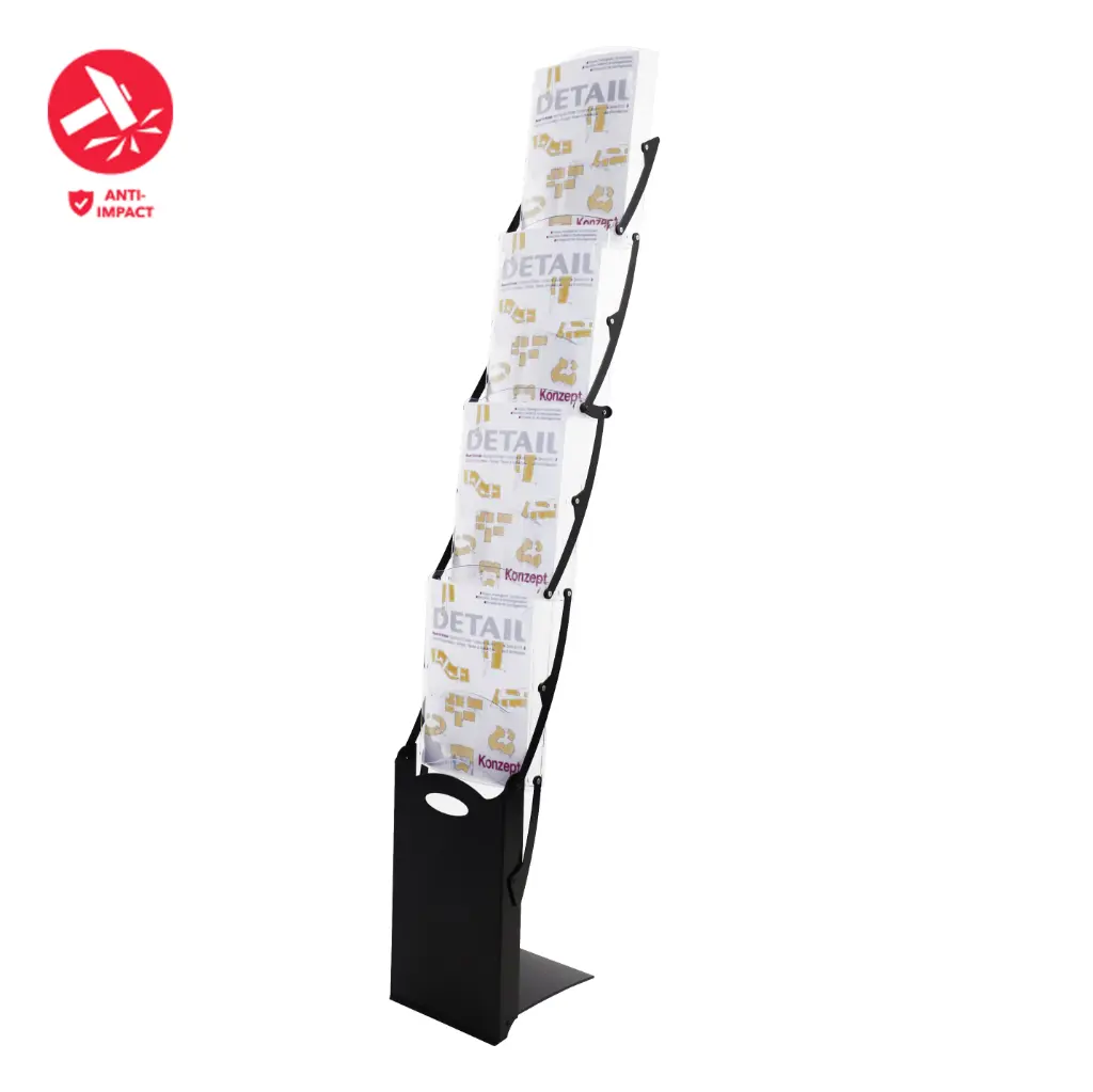 Folderstandaard Realzip zwart 4 x A4