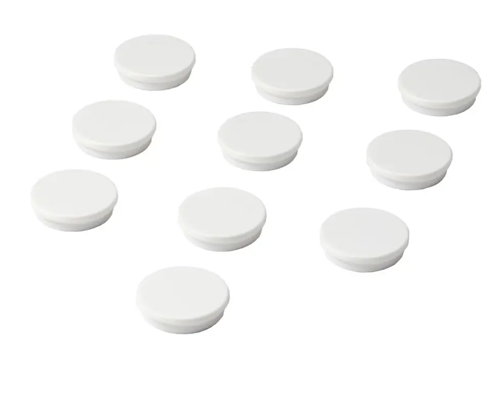 Whiteboard accessoires Set van 10 stuks magneet wit dia. 30mm