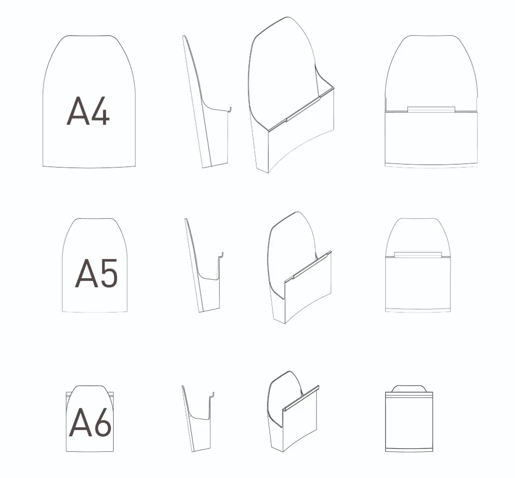 Folderbak plexi t.b.v. houten display Woeco A4