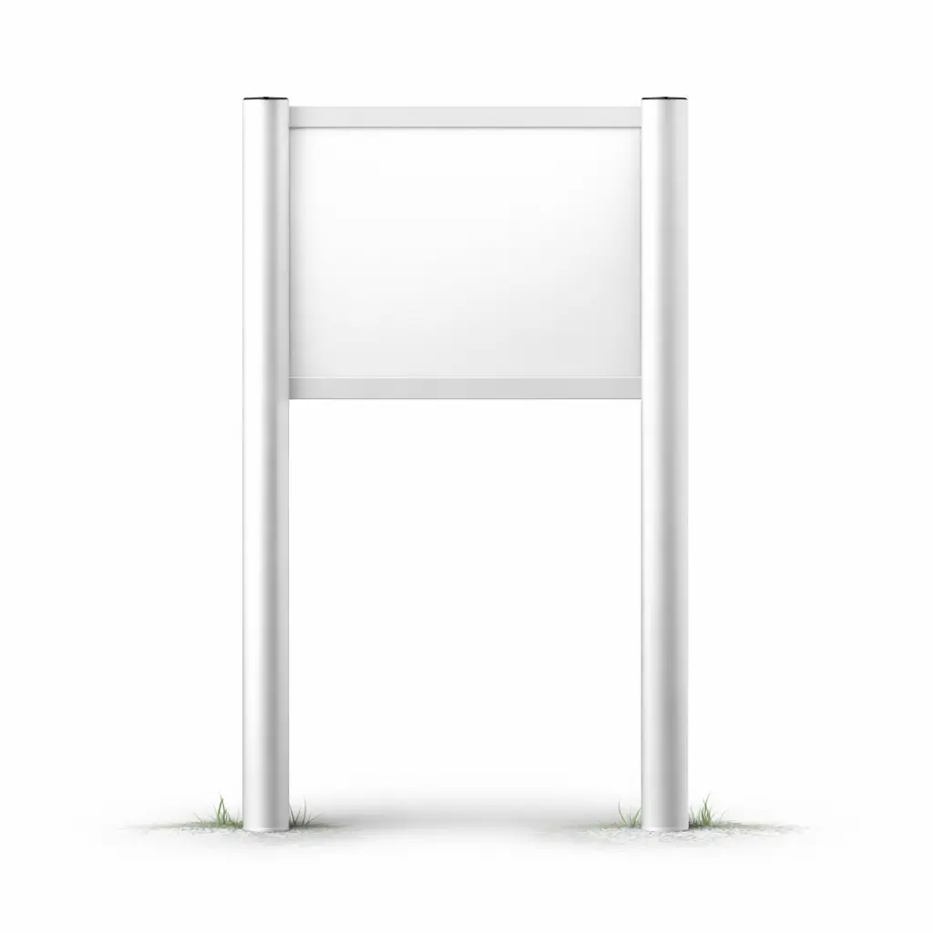 Console / Reclamebord met S60 staanders t.b.v. eigen plaat  van 750 x 1000