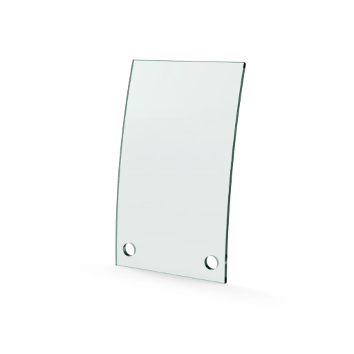 [GL101C] Glasplaat 2-gaats gecurved 100 x 170 x 4 mm