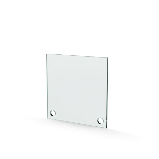 [GL121] Glasplaat 2-gaats onder 120 x 120 x 4 mm