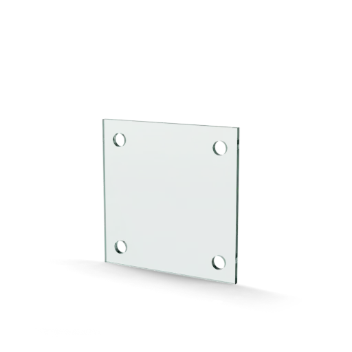 [GL122] Glasplaat 4-gaats 120 x 120 x 4 mm