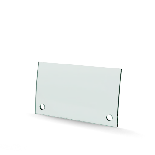 [GL171C] Glasplaat 2-gaats gecurved 170 x 100 x 4 mm