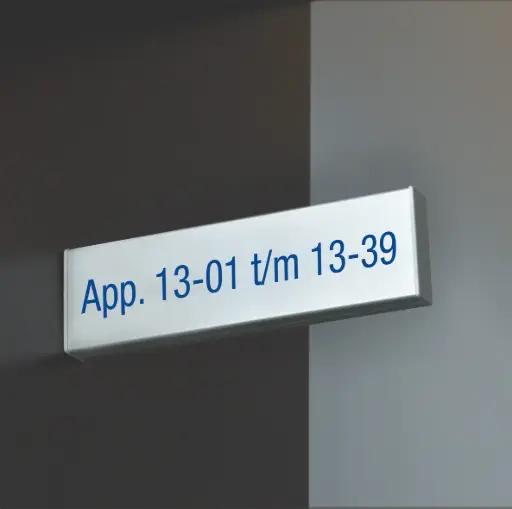 [PROD_UH41] Haaks-op-de-muur bord U 155 x 100 mm