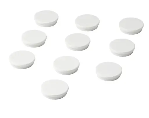 [WHMAGNWIT] Whiteboard accessoires Set van 10 stuks magneet wit dia. 30mm
