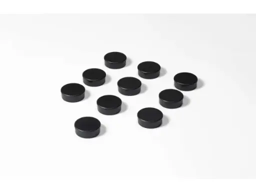 [WHMAGNZWARTKL] Whiteboard Accessoires Mix Set van 10 stuks magneet zwart dia. 10mm