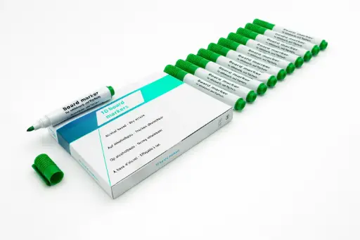 [WHSTIFTGROEN] Whiteboard Accessoires Mix Set van 10 stiften Groen