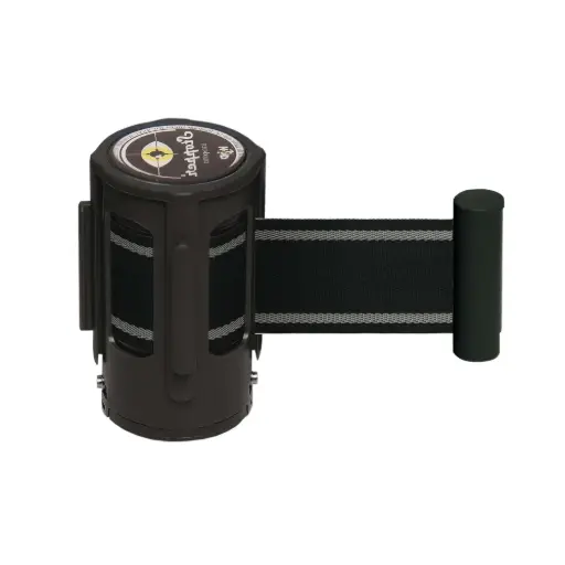 [STGH12065SSW] Wall Rollinthouder zwart met zwart lint 