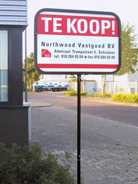 [MAPS] Paneel los tbv makelaarsbord | 500 x 700 - Staal WIT