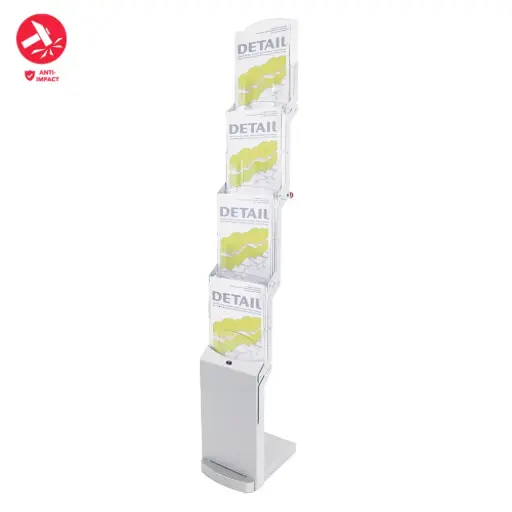 [RZ4AAOPQ] Folderstandaard Realzip Zilver  4 x A4