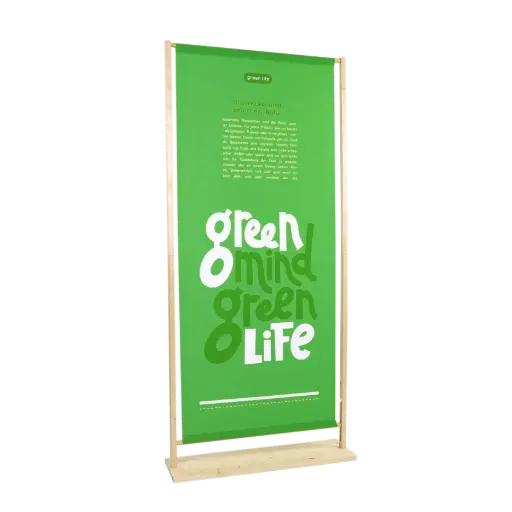 [WB1950900] Houten bannerdisplay Woedy 1900 mm